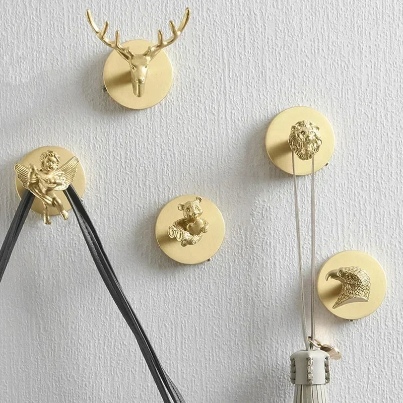 Supporto Decorativo per Asciugamani in Ottone da Muro per Bagno