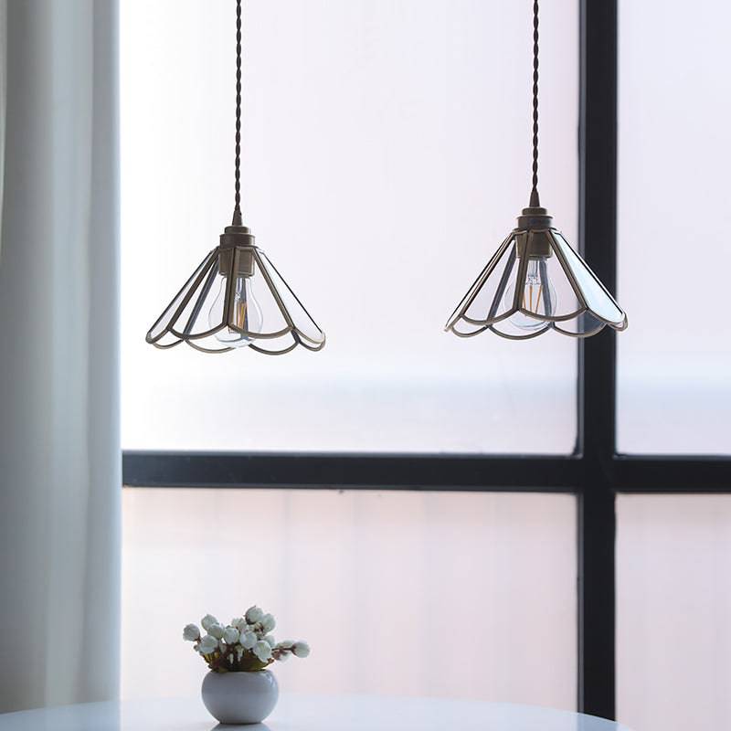 Lampada a Sospensione in Vetro e Ottone