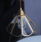 Lampada a Sospensione in Vetro e Ottone