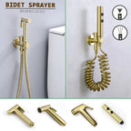 Spruzzatore per Bidet in Oro Spazzolato per Pulizia del WC con Corpo in Ottone