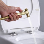 Spruzzatore per Bidet in Oro Spazzolato per Pulizia del WC con Corpo in Ottone