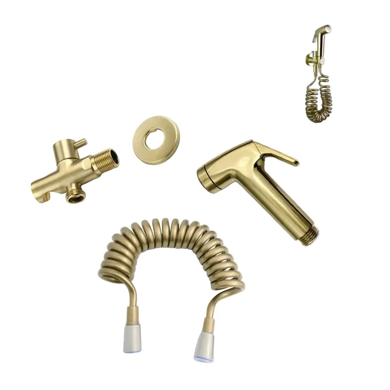 Spruzzatore per Bidet in Oro Spazzolato per Pulizia del WC con Corpo in Ottone