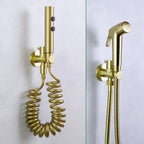 Spruzzatore per Bidet in Oro Spazzolato per Pulizia del WC con Corpo in Ottone