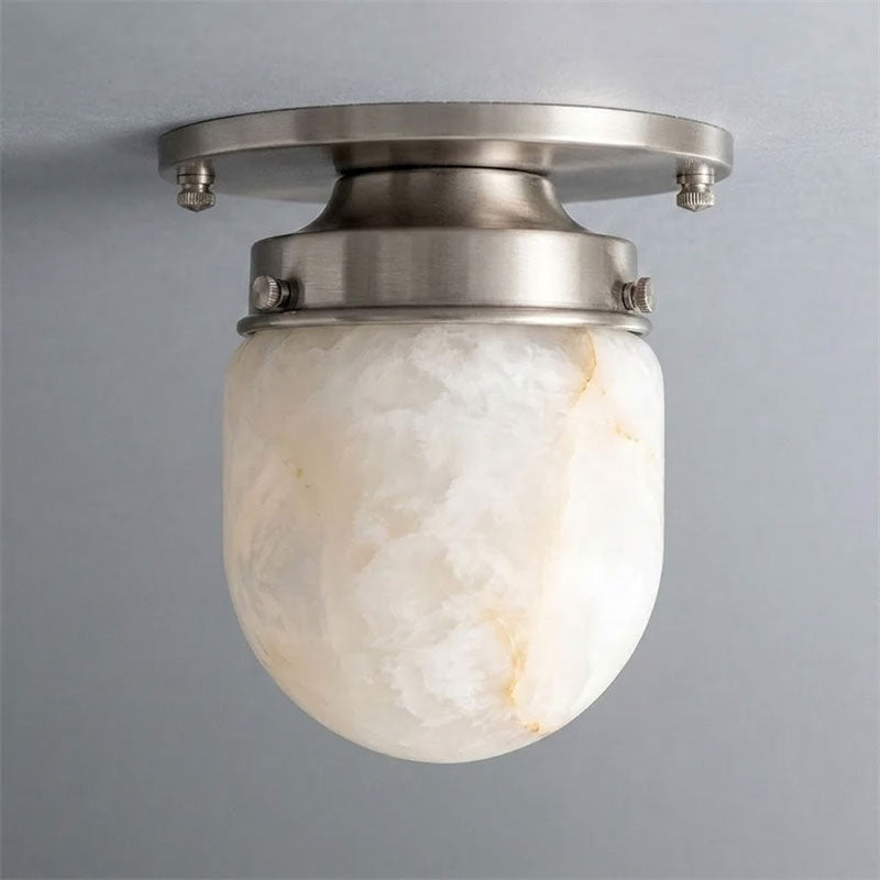 Lampada da soffitto in alabastro a forma di proiettile