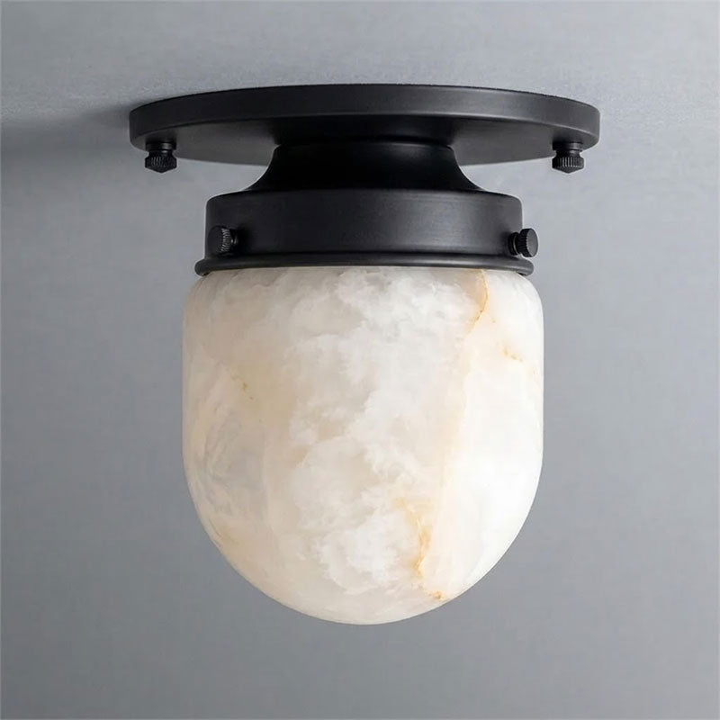 Lampada da soffitto in alabastro a forma di proiettile