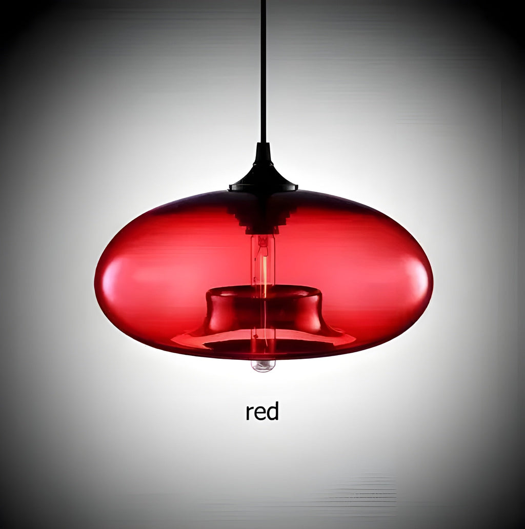 Lampada a sospensione in vetro colorato – Illuminazione nordica moderna per ambienti accoglienti