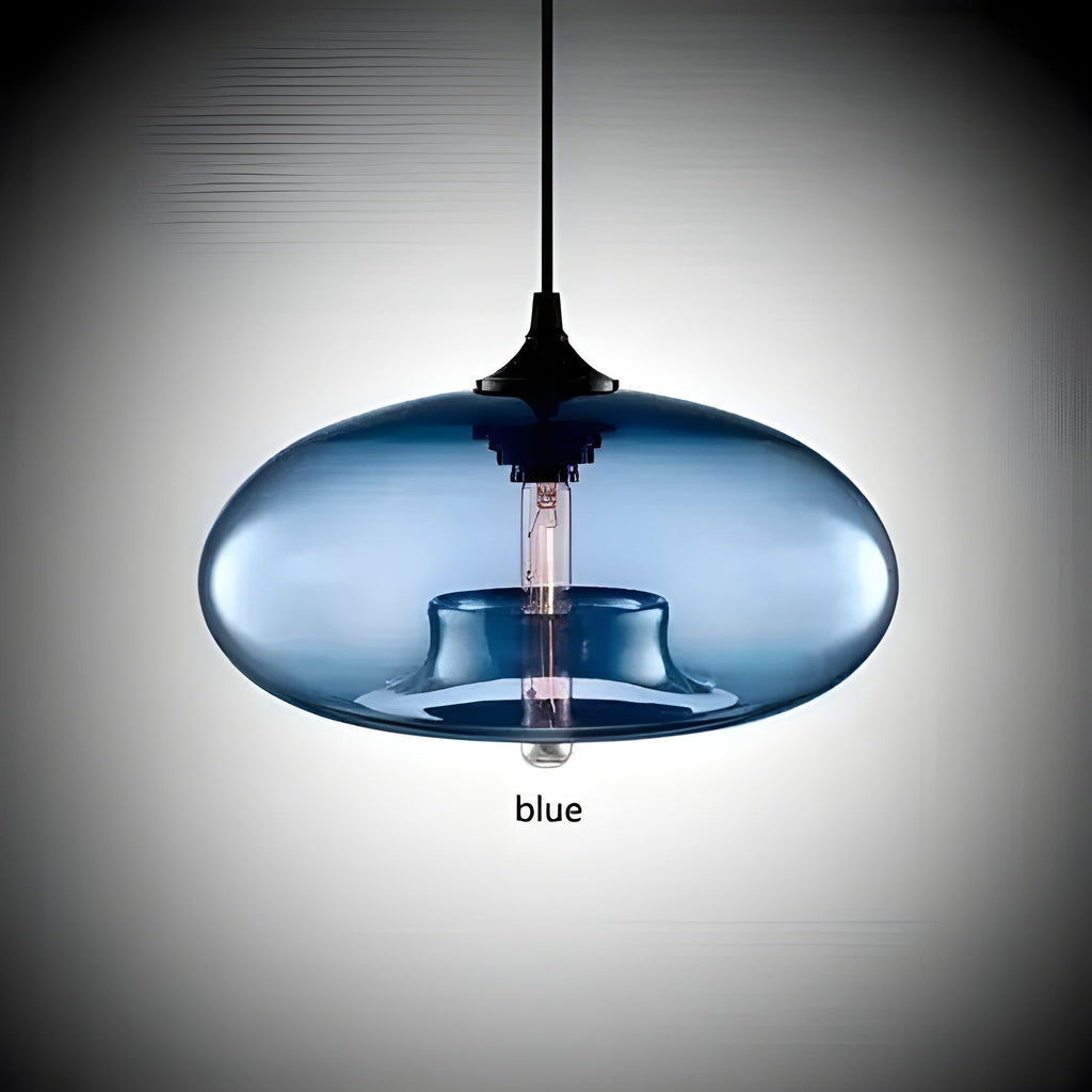 Lampada a sospensione in vetro colorato – Illuminazione nordica moderna per ambienti accoglienti
