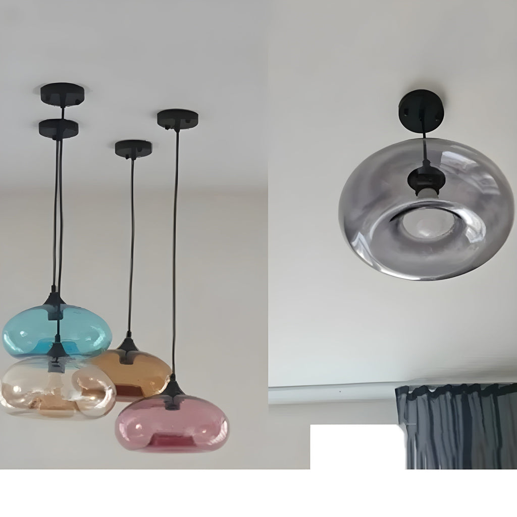 Lampada a sospensione in vetro colorato – Illuminazione nordica moderna per ambienti accoglienti
