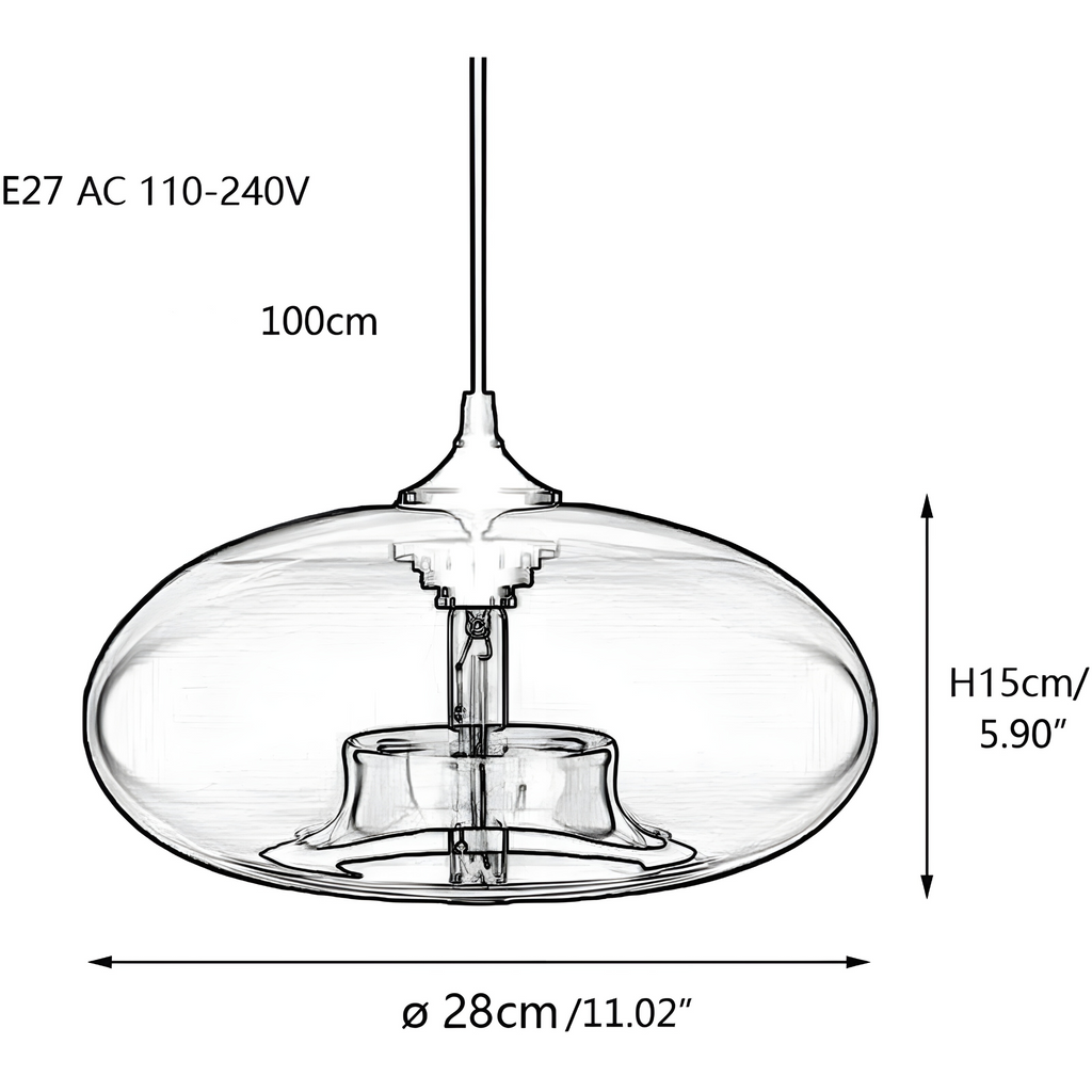 Lampada a sospensione in vetro colorato – Illuminazione nordica moderna per ambienti accoglienti