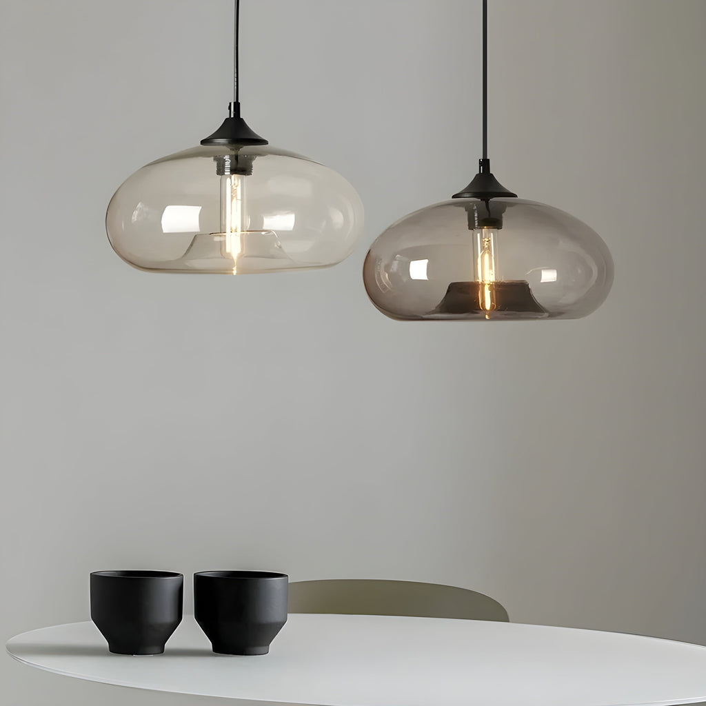 Lampada a sospensione in vetro colorato – Illuminazione nordica moderna per ambienti accoglienti