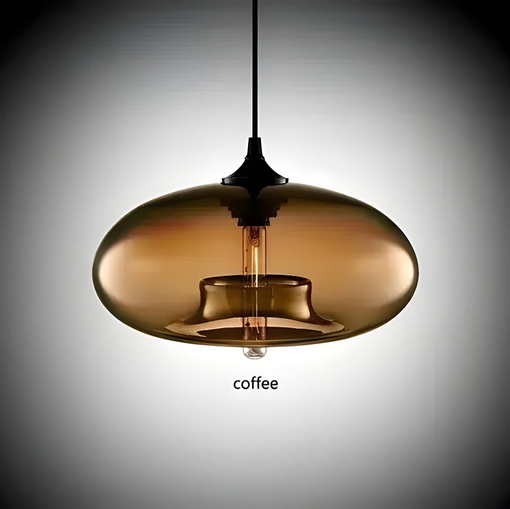 Lampada a sospensione in vetro colorato – Illuminazione nordica moderna per ambienti accoglienti