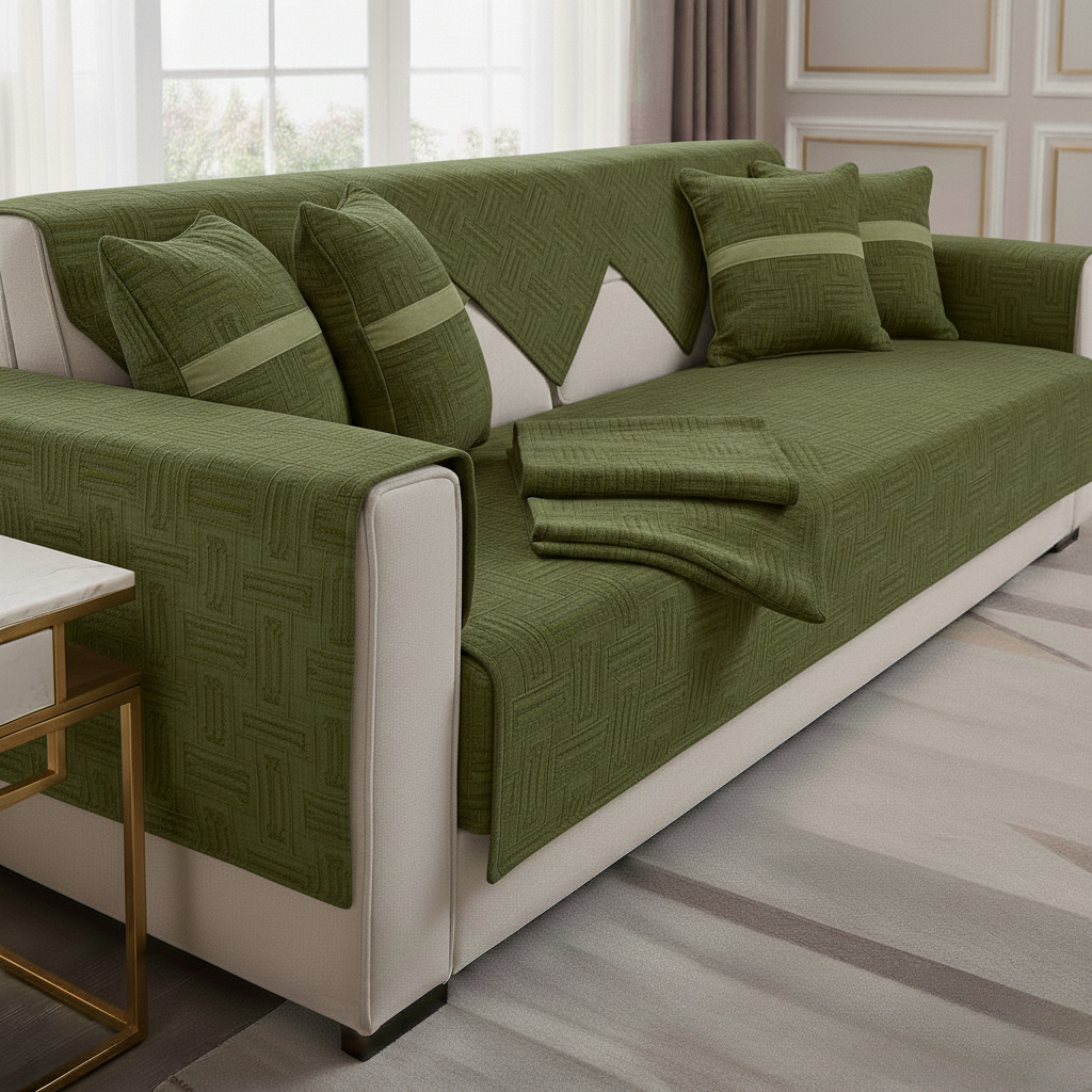 Copertura per Divano Universale di Lusso in Unico Pezzo con Design Texturizzato