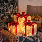 Illuminazione Natalizia LED – Set di 3 Scatole Regalo Illuminate per Interni ed Esterni
