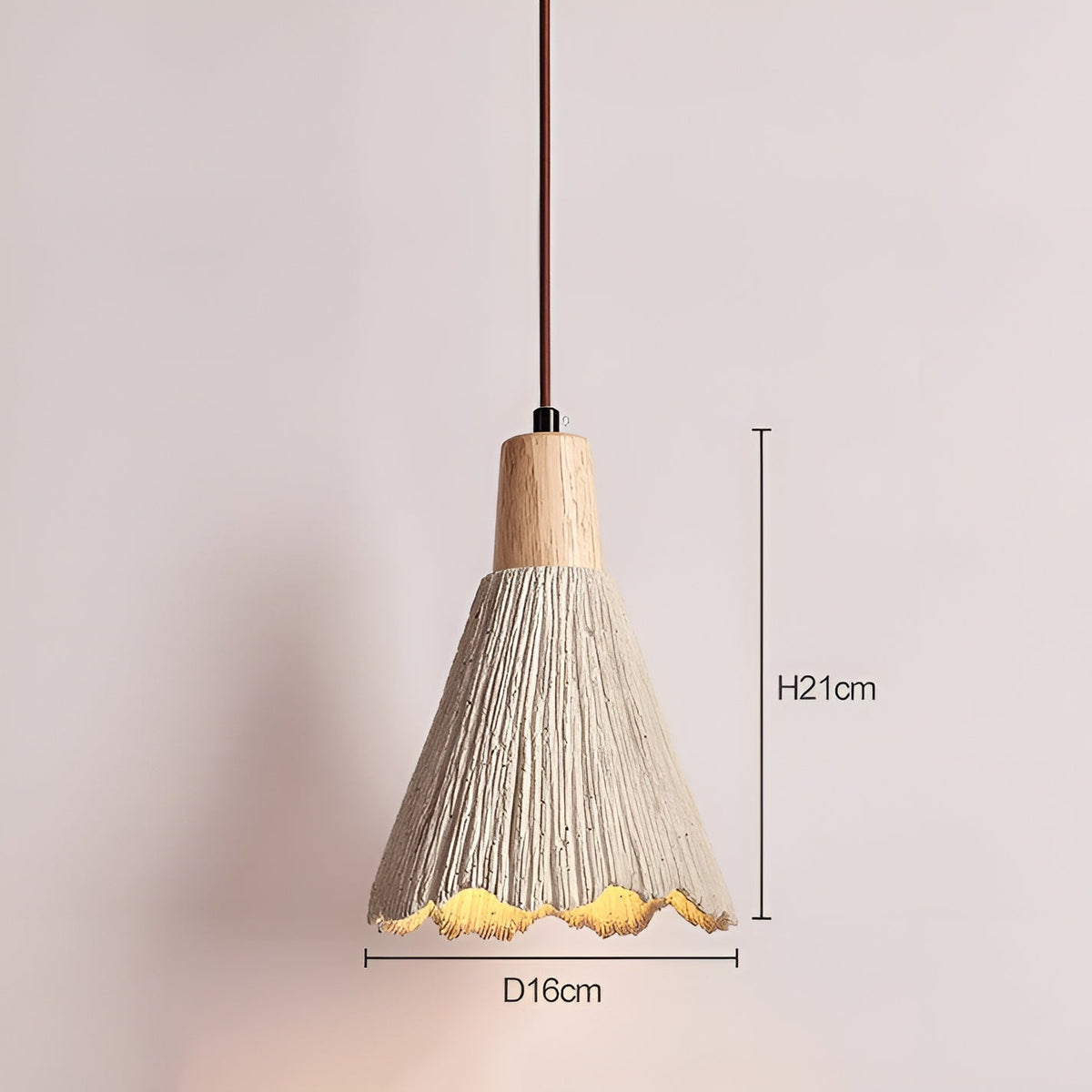 Lampada a sospensione in cemento – Design senza tempo e luce calda | Per ambienti domestici