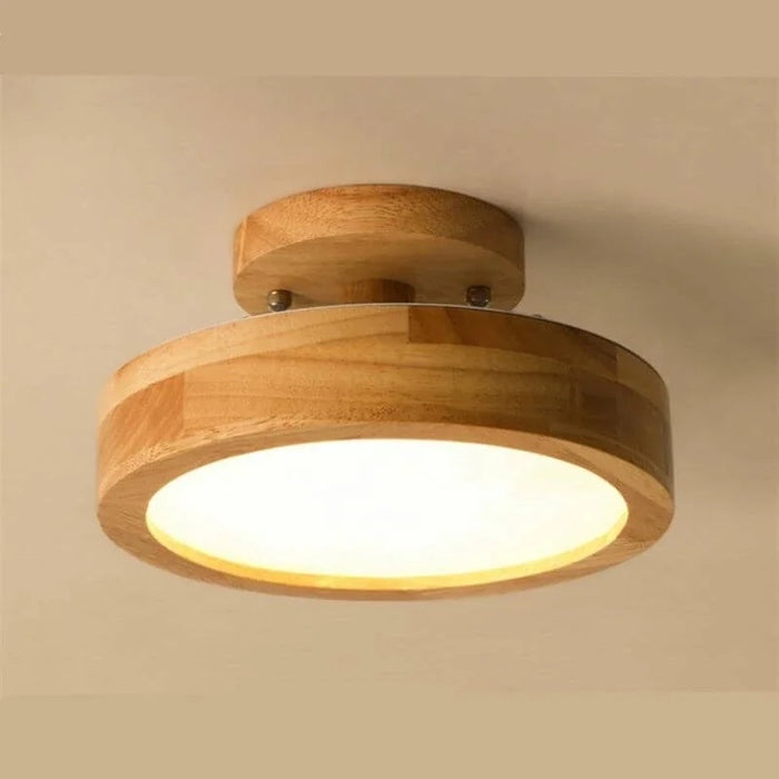 Lampada da soffitto rotonda in legno
