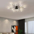 Wesley Flush-Mount Ceiling Light Fuochi d'Artificio, Nero/Oro