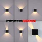 Lampada da Parete Esterna Quadrata Moderna Regolabile LED Nexu