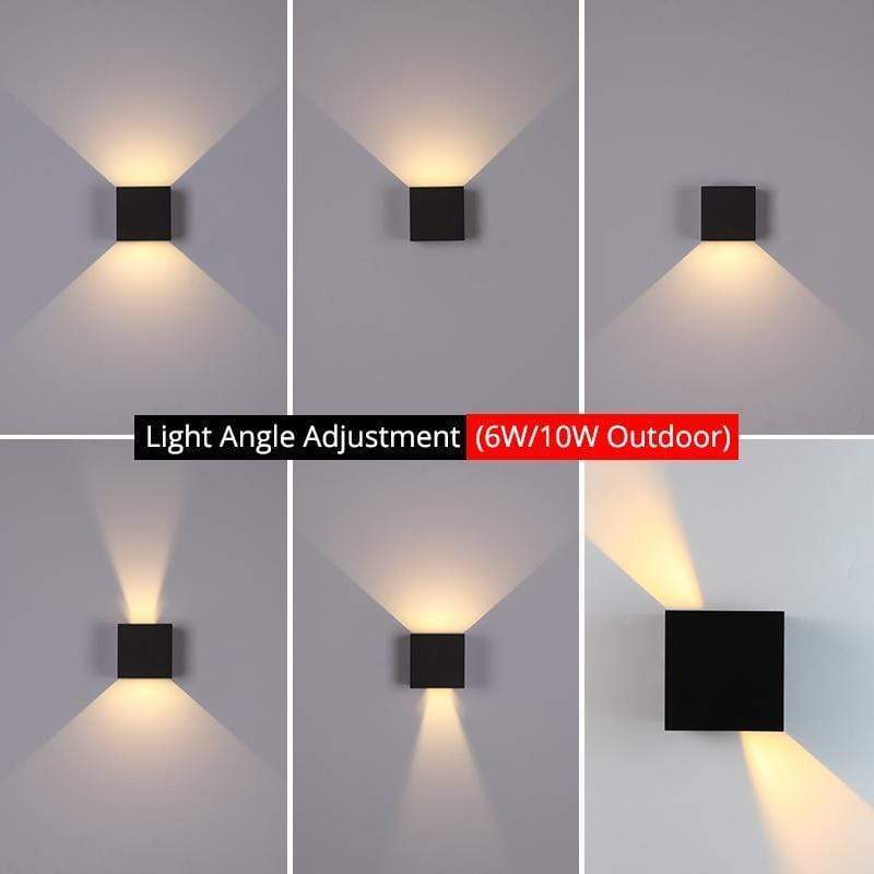 Lampada da Parete Esterna Quadrata Moderna Regolabile LED Nexu