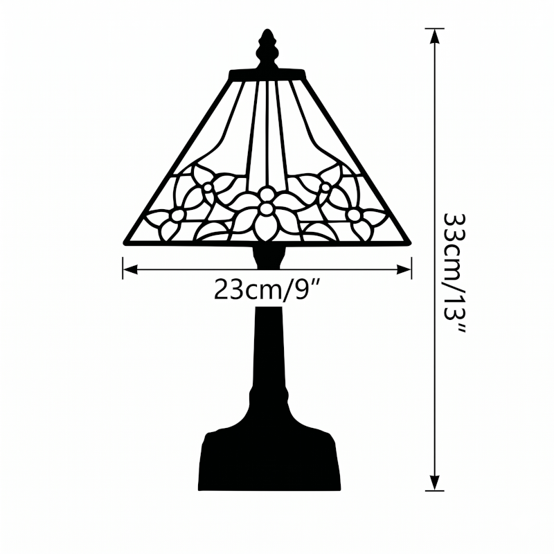 Lampada da Tavolo Tiffany Camillo 9" di Oaks Lighting