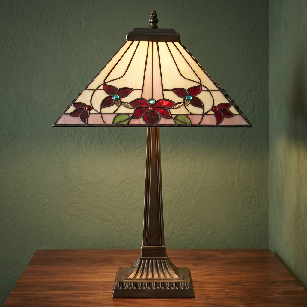 Lampada da Tavolo Tiffany Camillo 14" di Oaks Lighting