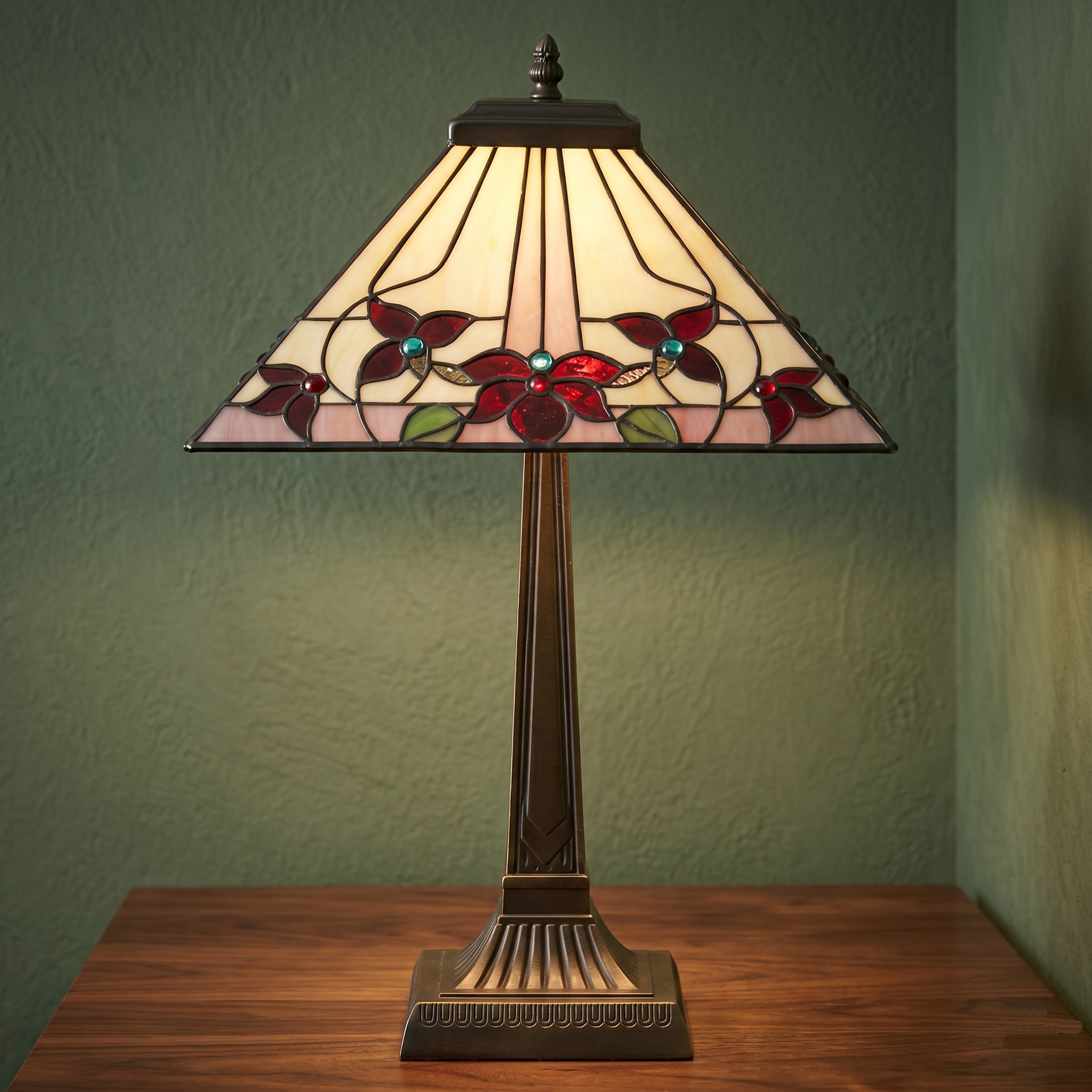 Lampada da Tavolo Tiffany Camillo 14" di Oaks Lighting
