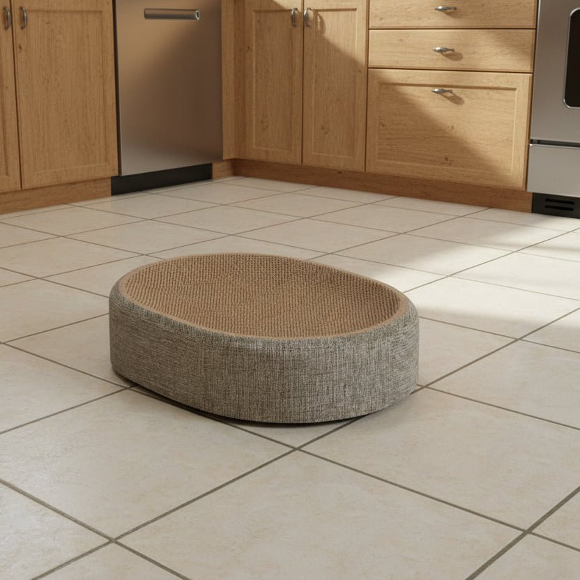 CATLOOM – Letto Ovale in Sisal per Gatti con Superficie Resistente per Graffiare e Riposo Morbido