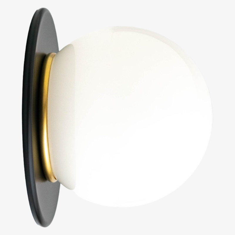 Applique da Parete Globo Moderno in Vetro di Latte Perla
