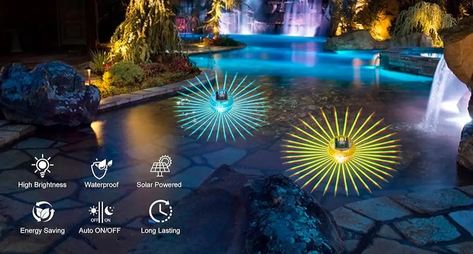 SOLAGLOW Lampada da Piscina Solare RGB Galleggiante