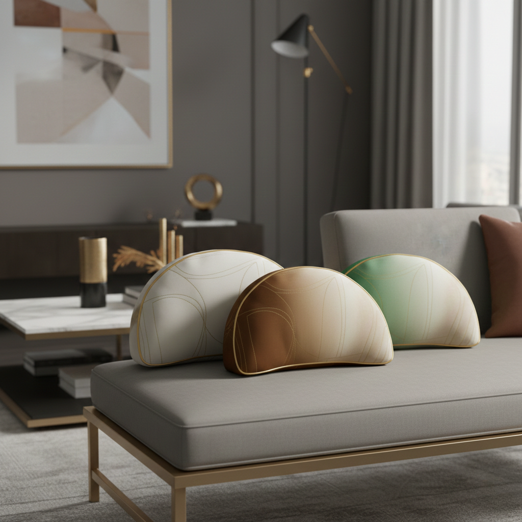 Cuscino di Lusso a Mezza Luna Trapuntato