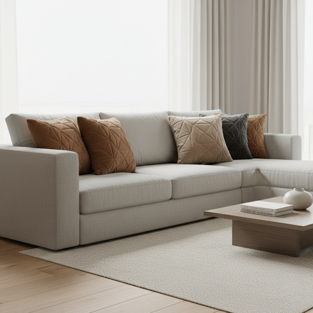 Cuscino Scultoreo Trapuntato Geometrico Astratto