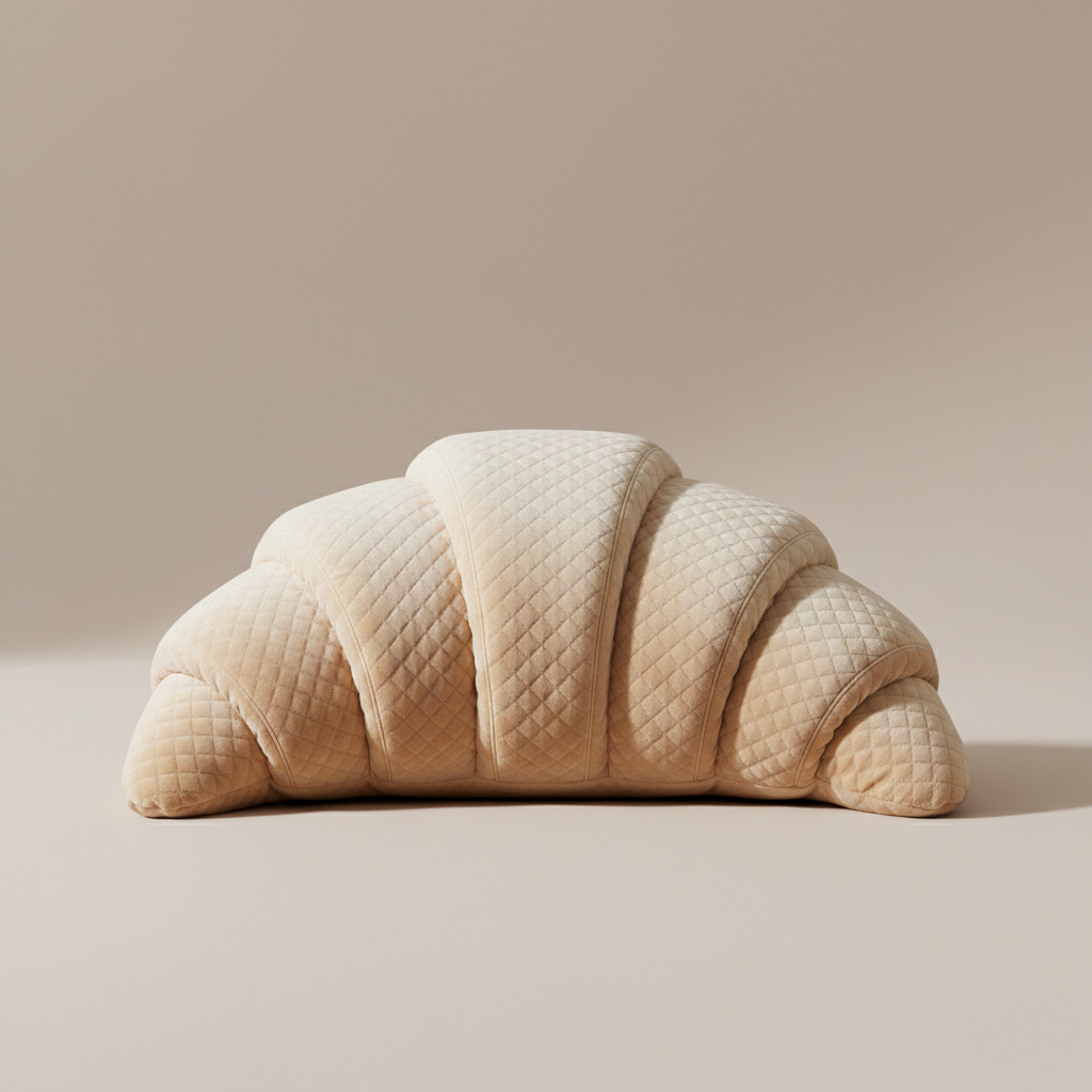 Cuscino Sculpturale a Forma di Croissant