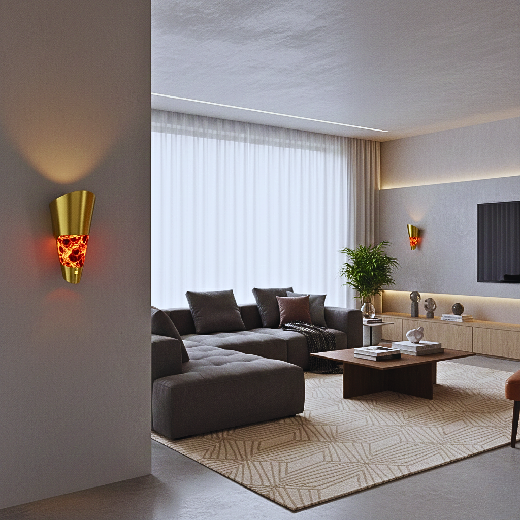 Applique da Parete LED Metallica Futuristica MagmaCore