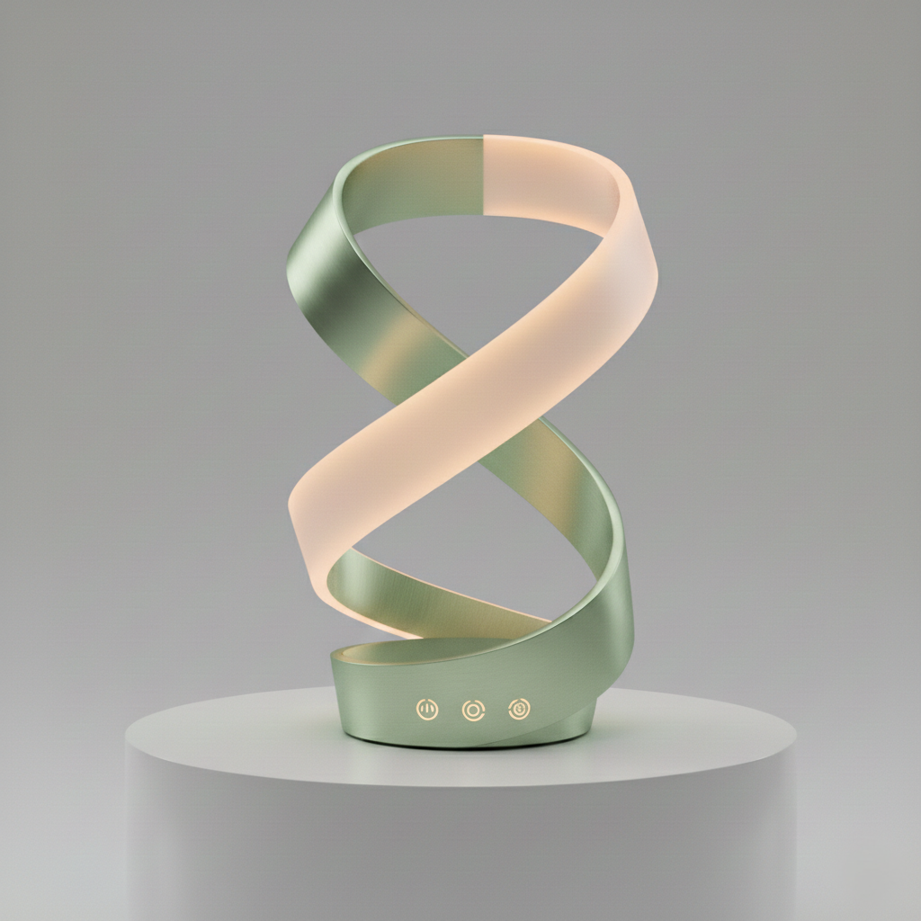 LuminaHelix Minimalist Sculptural LED Desk Lamp