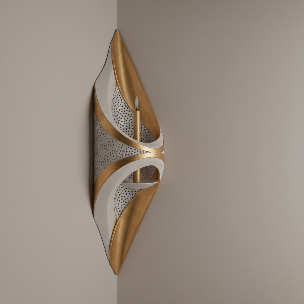 Portacandele Angolare Scultoreo Intagliato a Mano