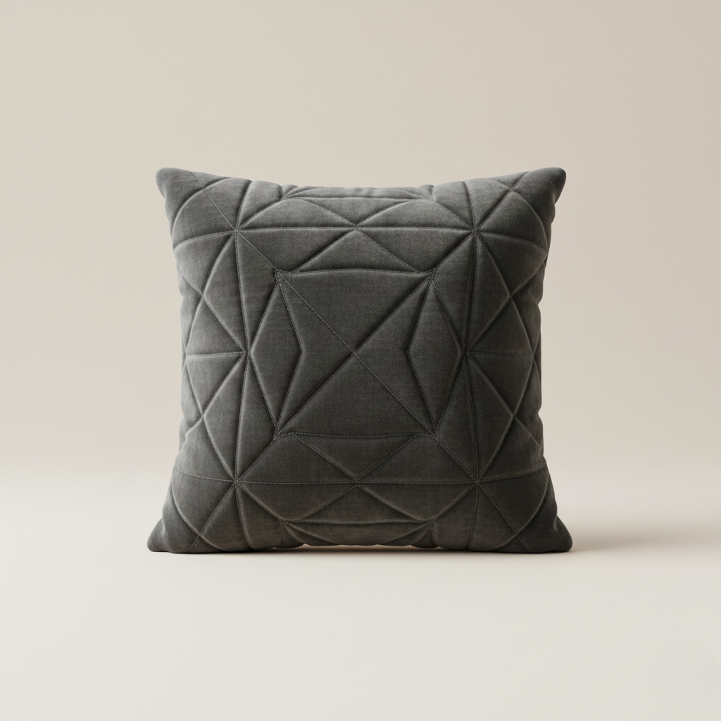 Cuscino Scultoreo Trapuntato Geometrico Astratto