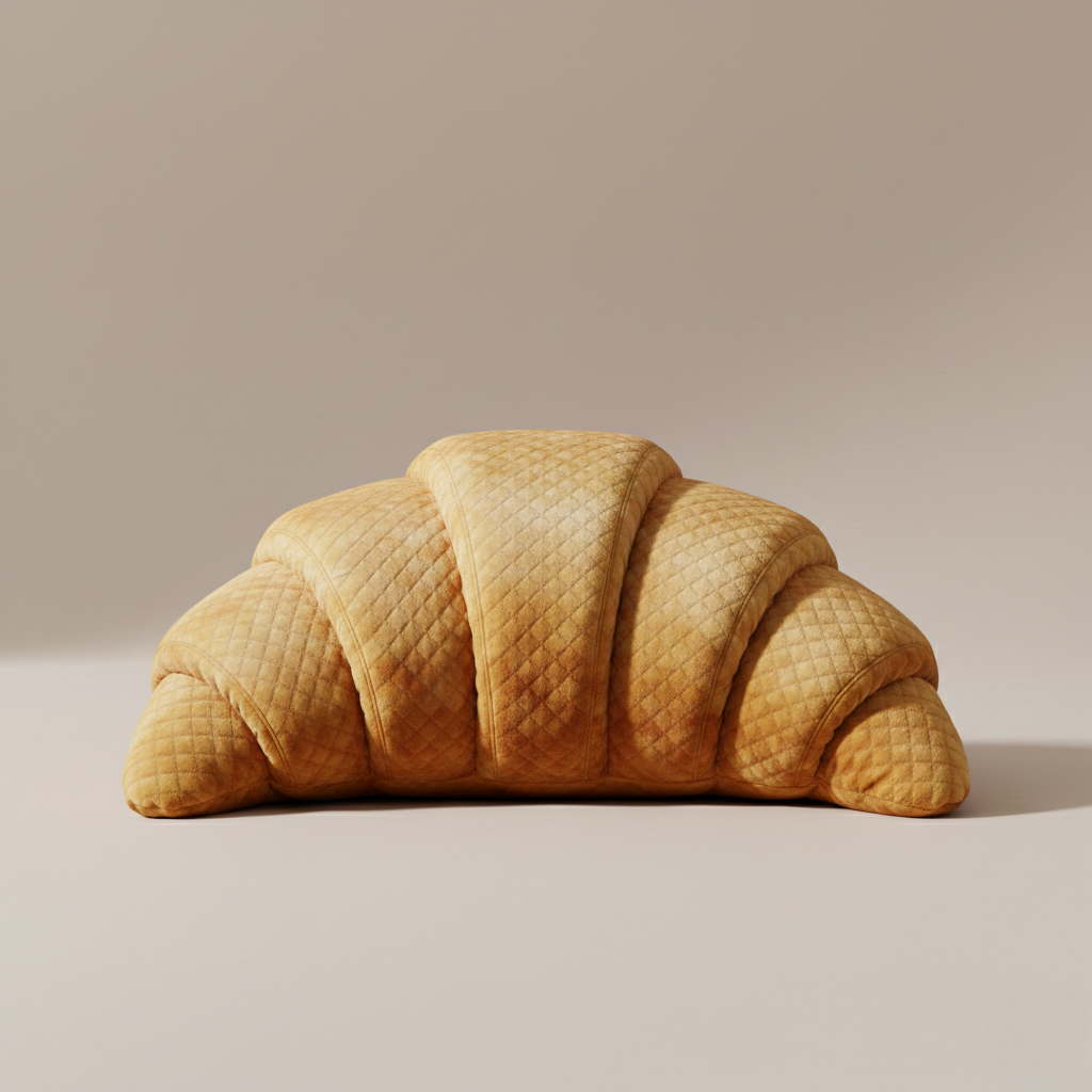 Cuscino Sculpturale a Forma di Croissant