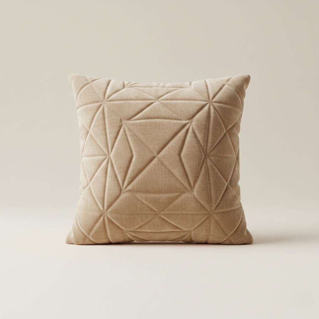 Cuscino Scultoreo Trapuntato Geometrico Astratto