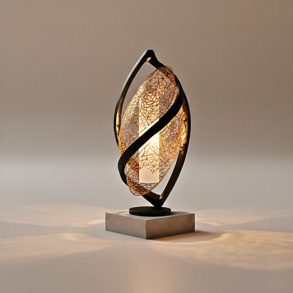 Lumira Helix: Lampada da Terra Moderna in Metallo per Esterni