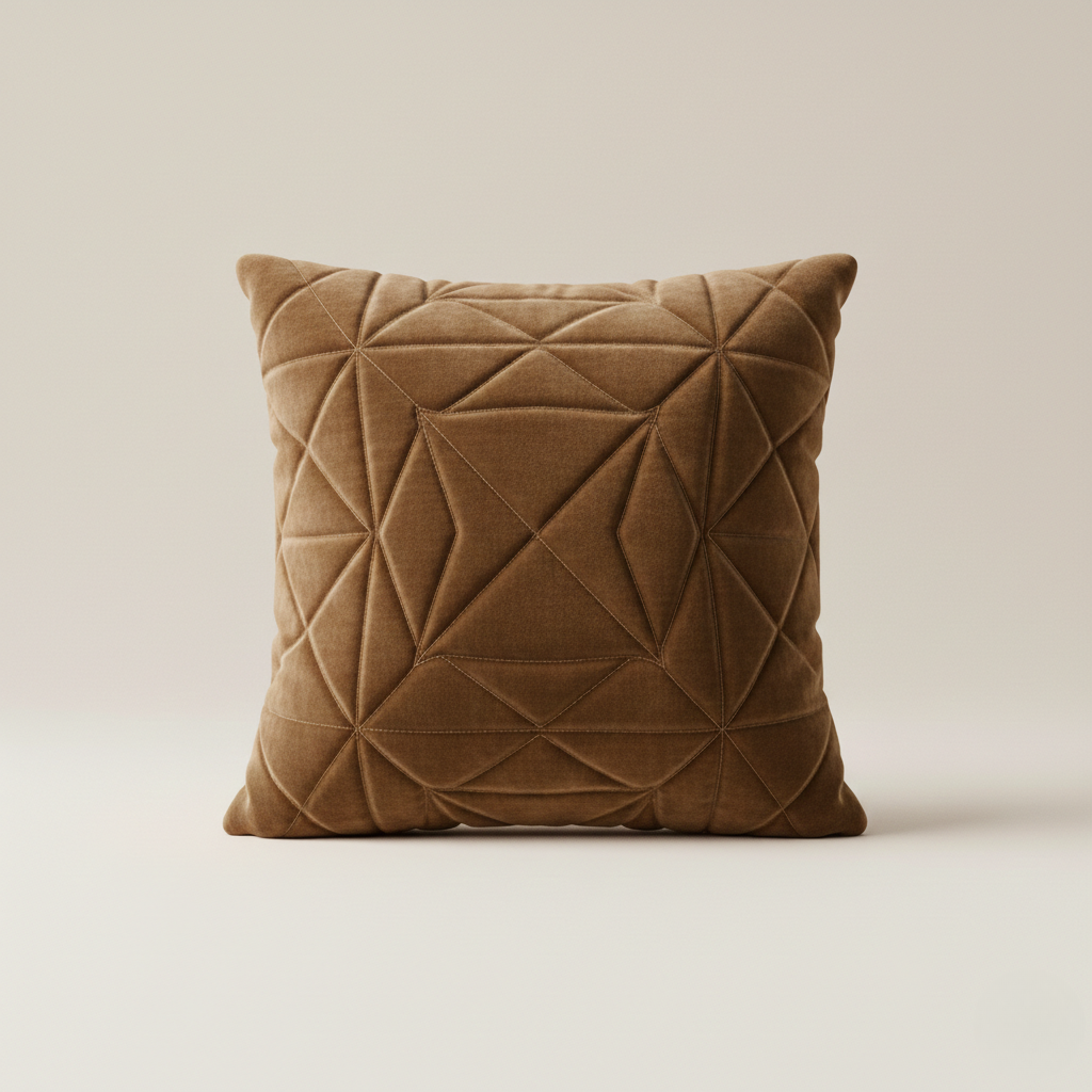 Cuscino Scultoreo Trapuntato Geometrico Astratto