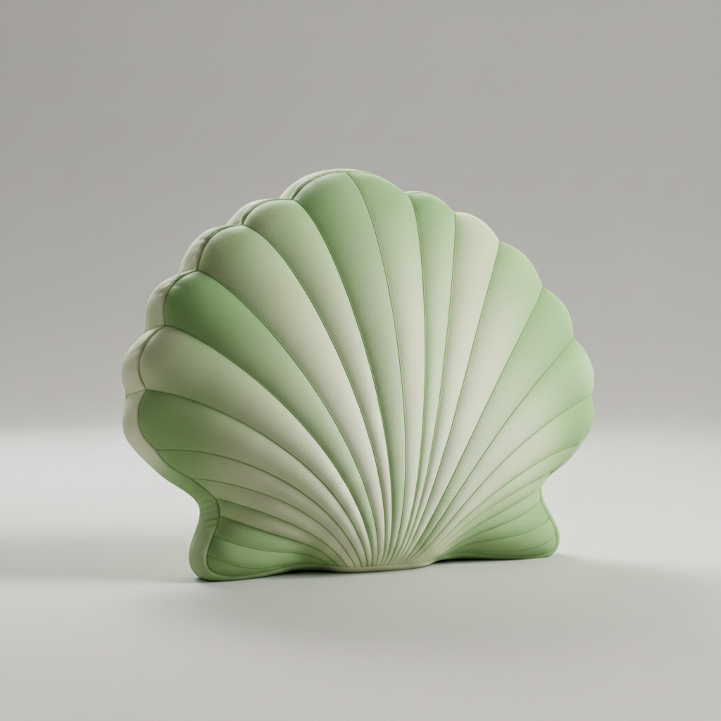 Cuscino Decorativo a Forma di Conchiglia Pieghettata