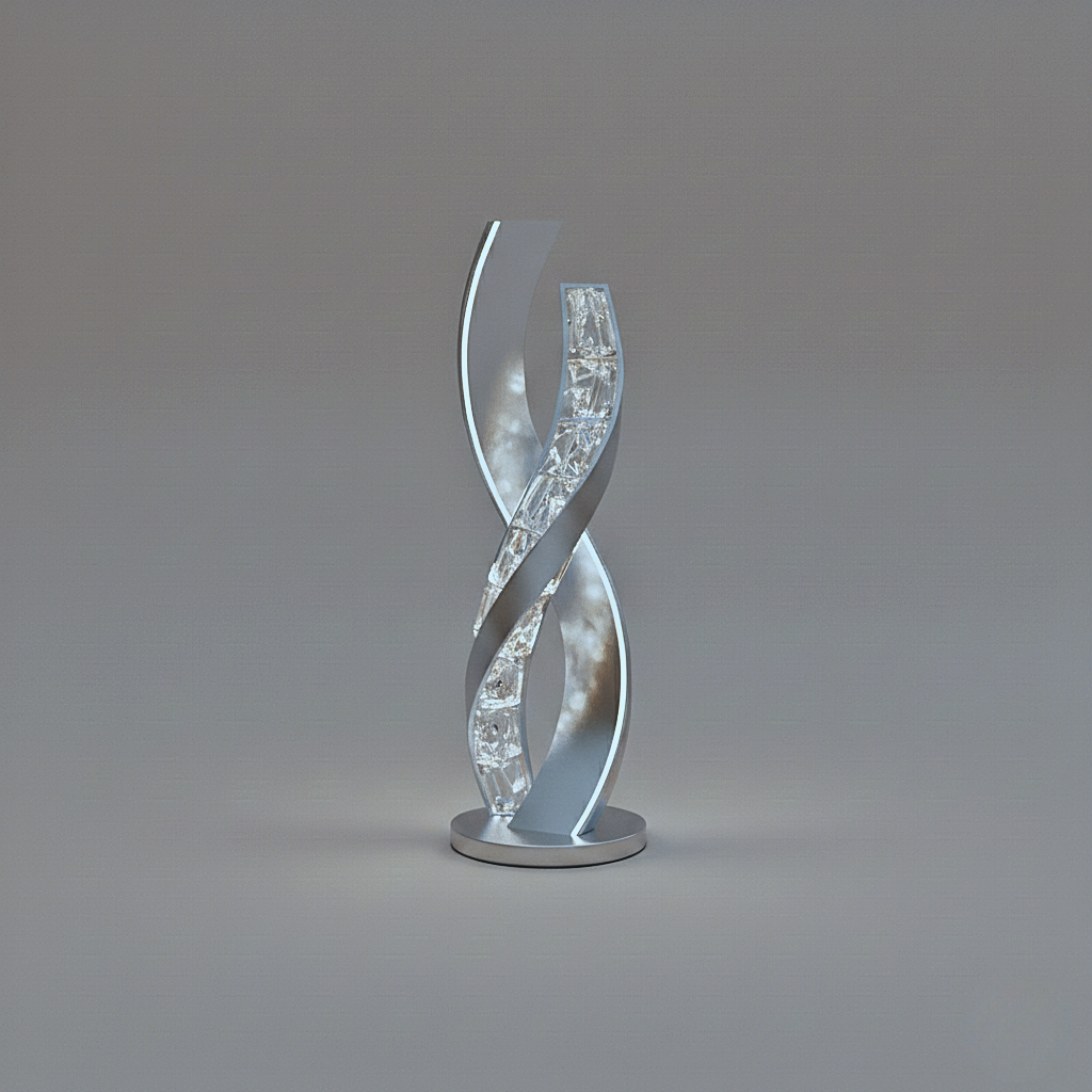 Statua da Pavimento in Cristallo e Metallo Ispirata all'Art Deco