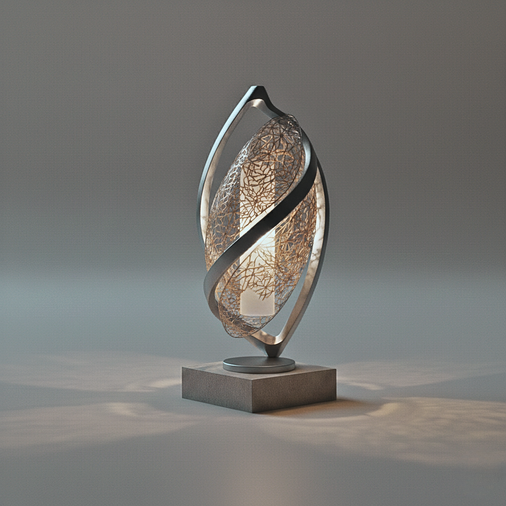 Lumira Helix: Lampada da Terra Moderna in Metallo per Esterni