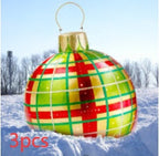 Palla di Natale Gonfiabile 60 cm – Decorazione Natalizia in PVC Resistente alle Intemperie per Esterni