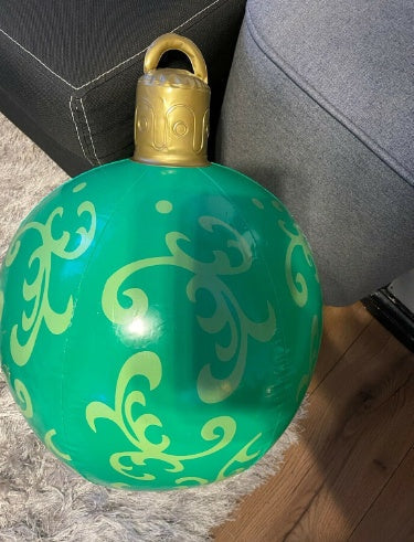 Palla di Natale Gonfiabile 60 cm – Decorazione Natalizia in PVC Resistente alle Intemperie per Esterni