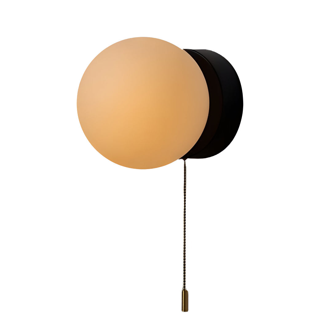 Applique da Parete a Globo di Vetro Minimalista Nordic LED 1 Luce con Corda di Trazione