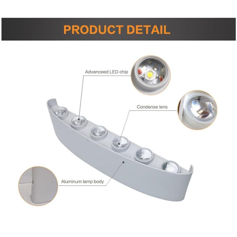 Lampada da parete esterna rettangolare moderna in metallo Tronix, Nero/Bianco, effetto onda d'acqua