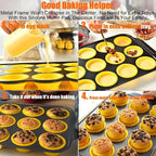 Stampo per Muffin in Silicone con Struttura Metallica Robusta – Stampo Flessibile per Muffin e Cupcake