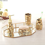 Set da Bagno in Ceramica Accessori per Decorazione del Bagno in Quattro Pezzi