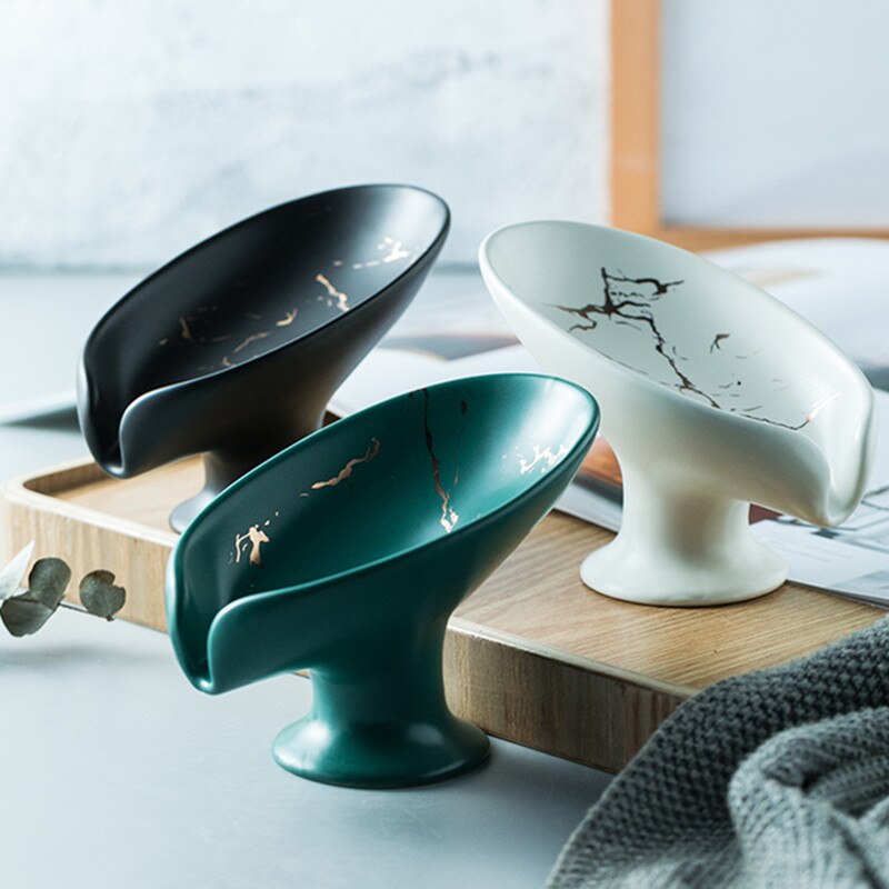 Portasapone in Ceramica Portatile Accessorio da Bagno con Drenaggio