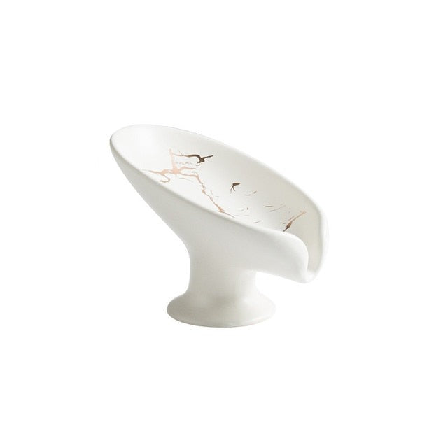 Portasapone in Ceramica Portatile Accessorio da Bagno con Drenaggio